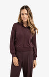 Yaya Blouse with Double Layer Look - Fudge Purple