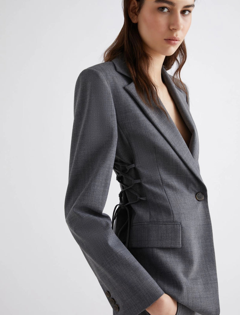 Marella straight fit stretch blazer - Melange Grey