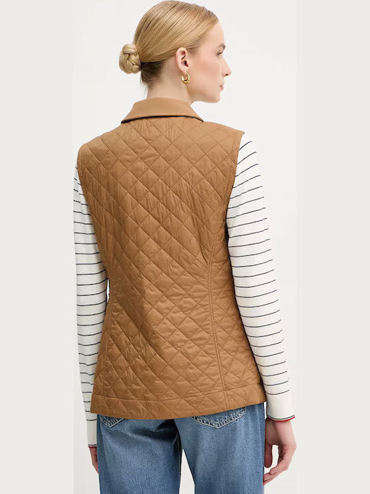 Tommy Hilfiger Padded Nylon Slim Quilted Vest/Gilet - Brown
