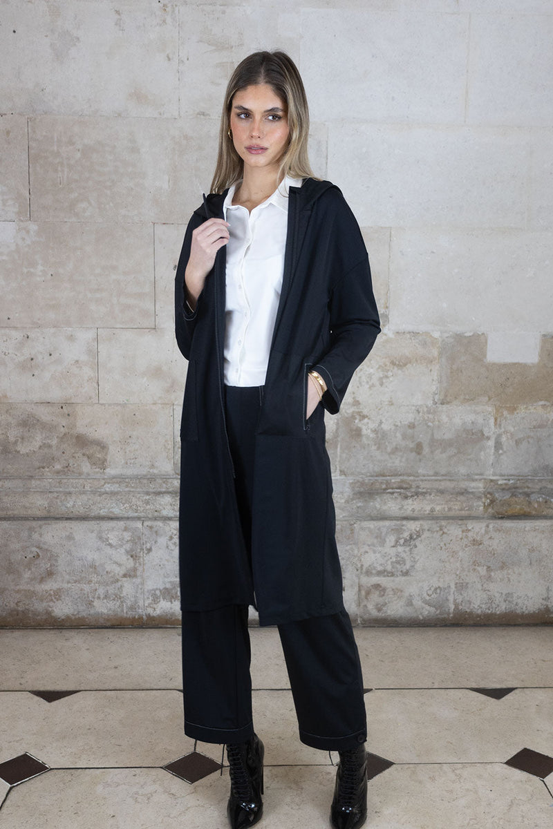 No2Moro Aphrodite Lightweight Duster Coat - Black