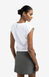 YAYA Sleeveless top with shoulder pads and pleat detail