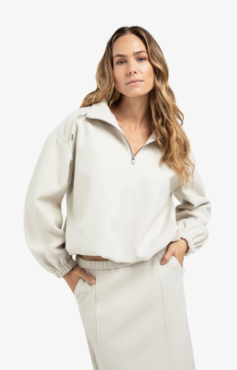 Yaya Balloon Sleeve Sweatshirt - Cloud Grey Melange