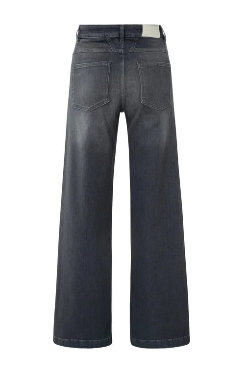 Yaya Loose fit jeans with high waist and wide legs - Grey