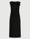 Marella Black slim-fit sable dress - ORSOLA
