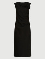 Marella Black slim-fit sable dress - ORSOLA