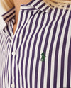 Polo Ralph Lauren purple and white striped shirt