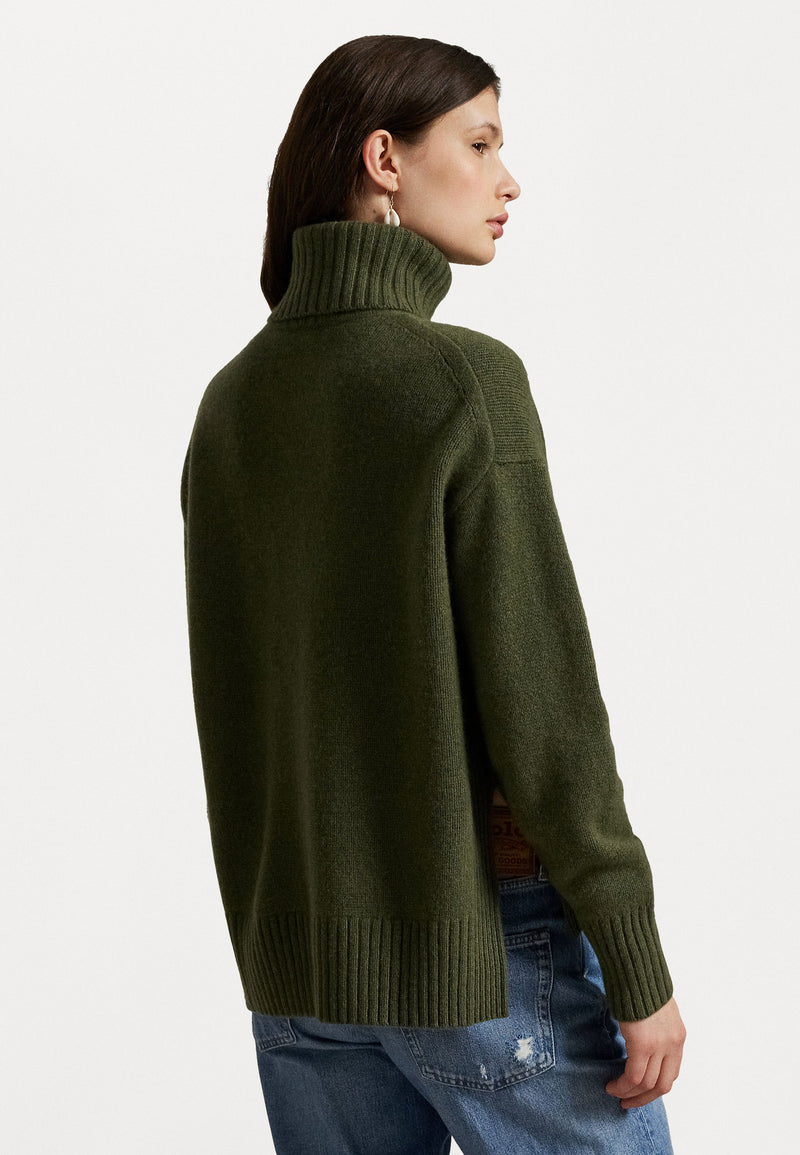 Ralph Lauren Wool Cashmere Roll Neck Jumper - Spruce Heather