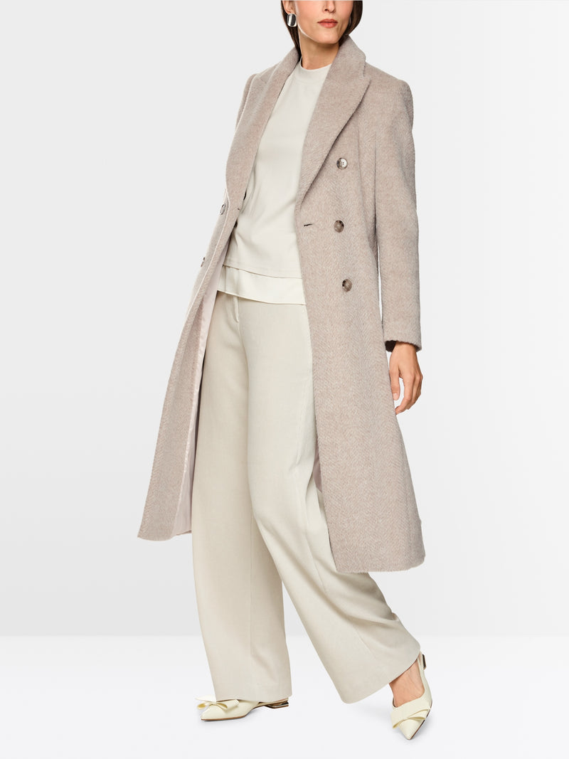 Marc Cain Fitted coat in alpaca wool blend
