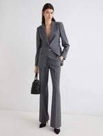 Marella straight fit stretch blazer - Melange Grey