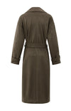 Yaya Long suedine coat with belt - Brown