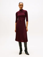 Tommy Hilfiger Pleated Midi Fit And Flare Dress