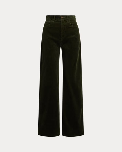 Polo Ralph Lauren green corduroy wide leg trouser