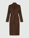Marella Brown Suede Trench Coat