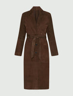 Marella Brown Suede Trench Coat