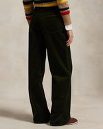 Polo Ralph Lauren green corduroy wide leg trouser