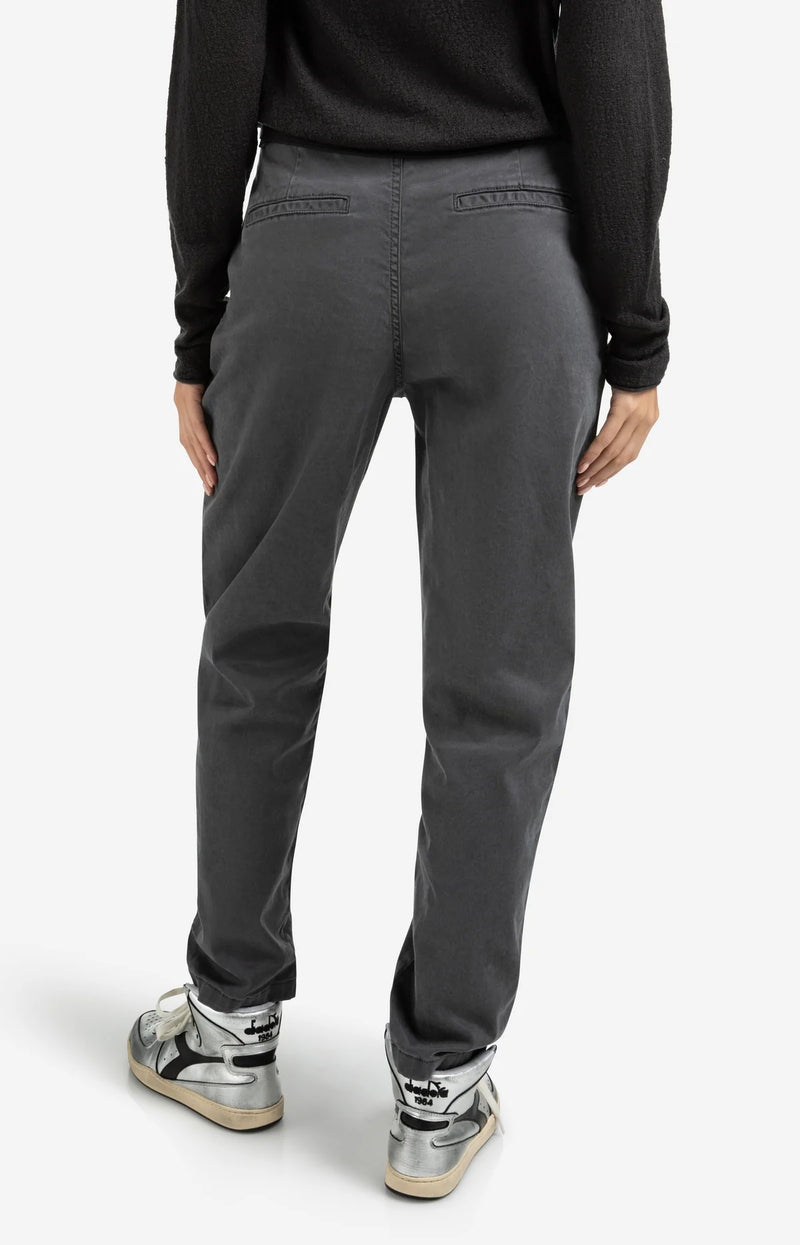 Yaya Trousers with pleats and chino pockets - Oyster Black