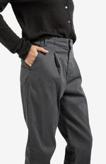 Yaya Trousers with pleats and chino pockets - Oyster Black