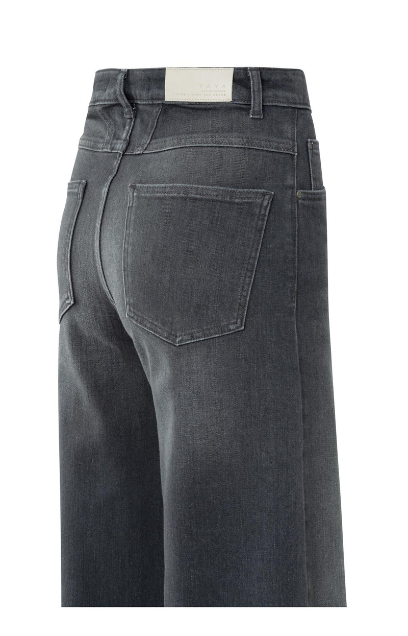 Yaya Loose fit jeans with high waist and wide legs - Grey