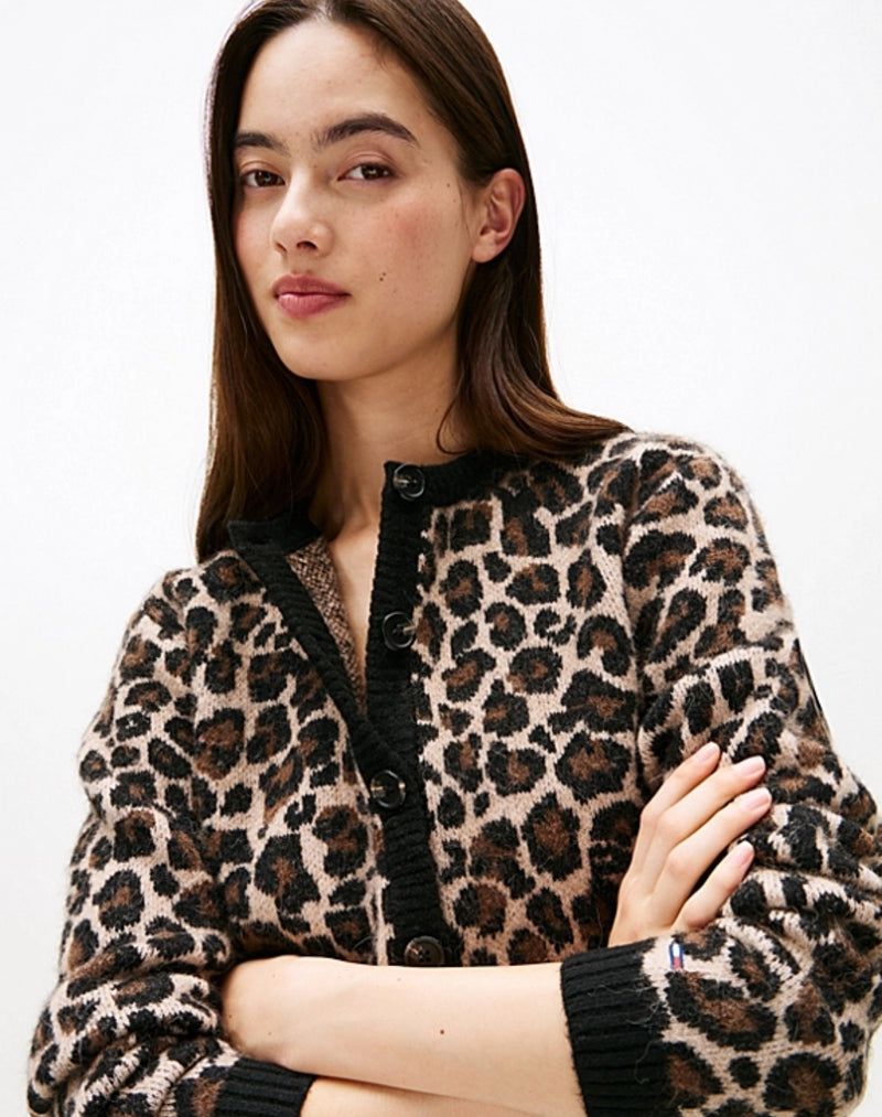 Tommy Jeans Leopard Print Relaxed Cardigan