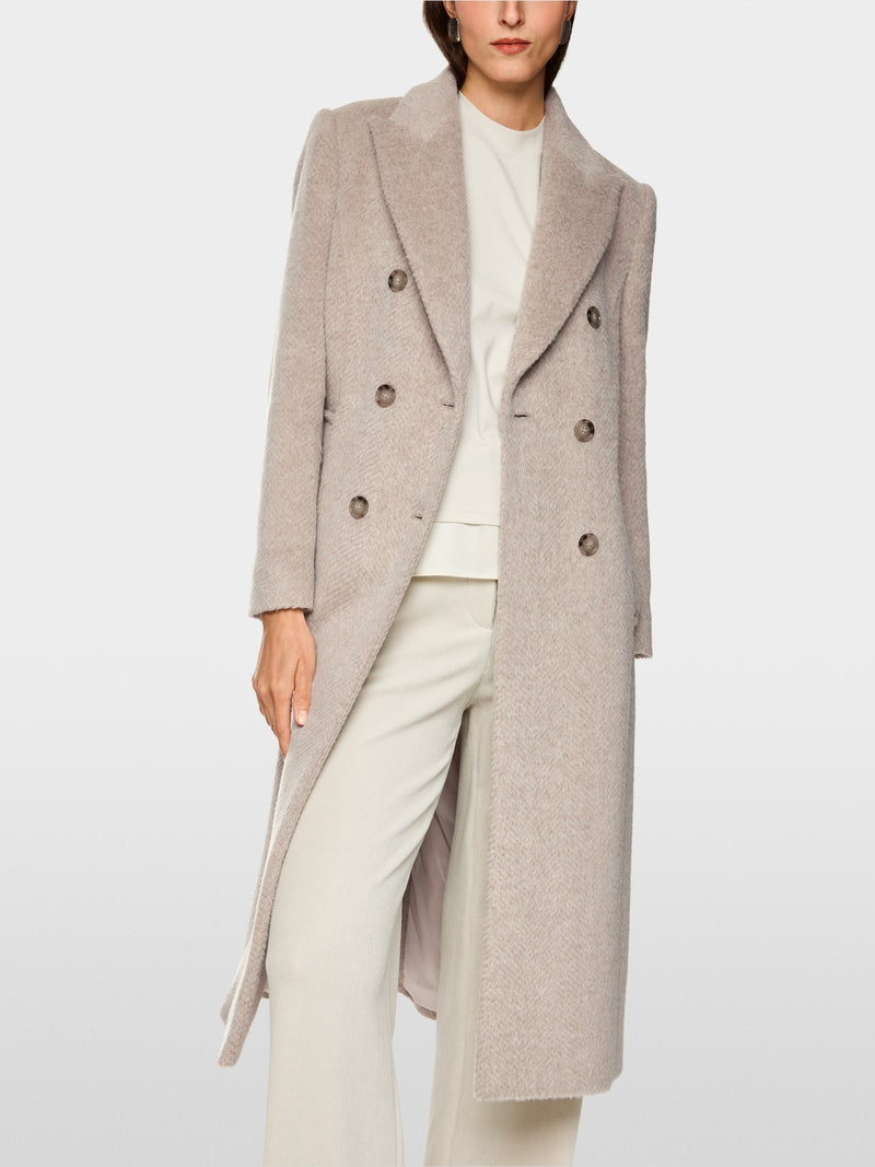 Marc Cain Fitted coat in alpaca wool blend