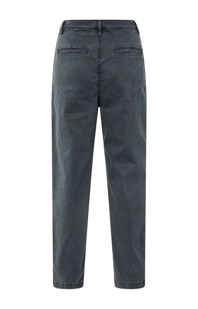 Yaya Trousers with pleats and chino pockets - Oyster Black
