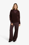 Yaya Soft Sweater with V-Neck - Cloud Grey Purple