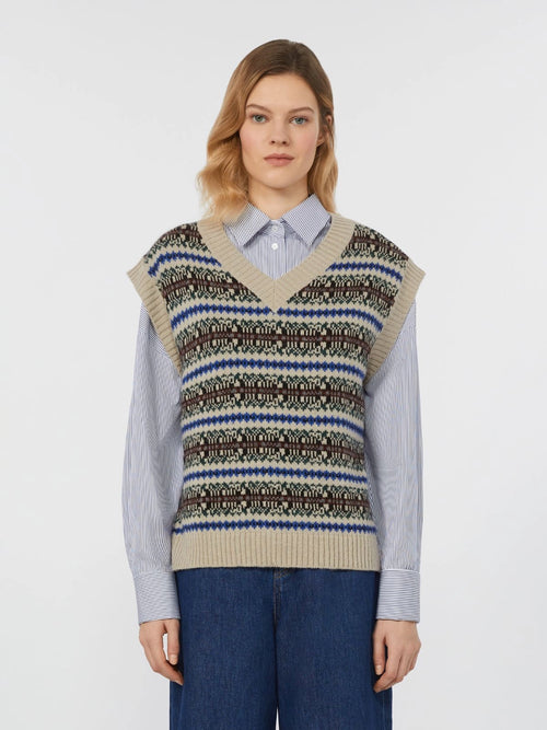 Weekend MaxMara Wool and Alpaca Jacquard Gilet