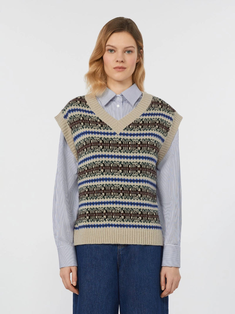 Weekend MaxMara Wool and Alpaca Jacquard Gilet