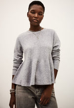 Ba&sh Pull Salama peplum grey sweater