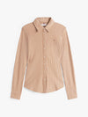 Tommy Hilfiger Slim Fit Pique Brown Stripe Shirt