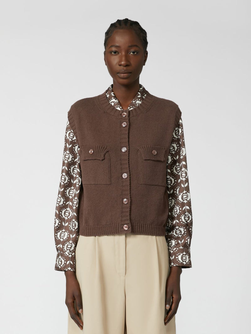 Weekend MaxMara COTTON-BLEND YARN GILET