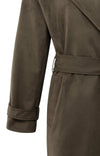 Yaya Long suedine coat with belt - Brown