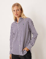Polo Ralph Lauren purple and white striped shirt