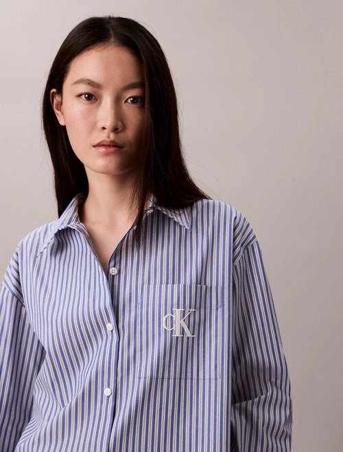 Calvin Klein Cotton Poplin Striped Shirt