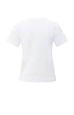 Yaya T-shirt with subtle stitch details - White