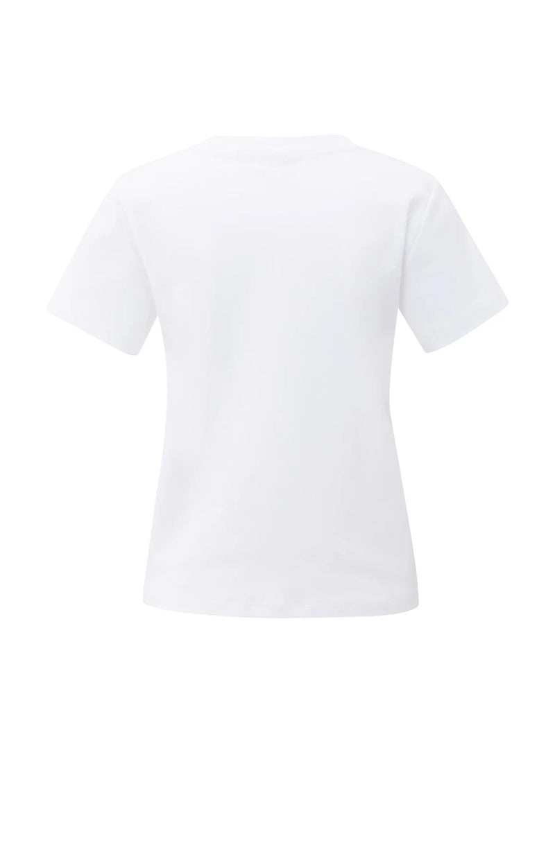 Yaya T-shirt with subtle stitch details - White