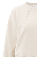 Yaya Sweatshirt with pleat details and side drawstring