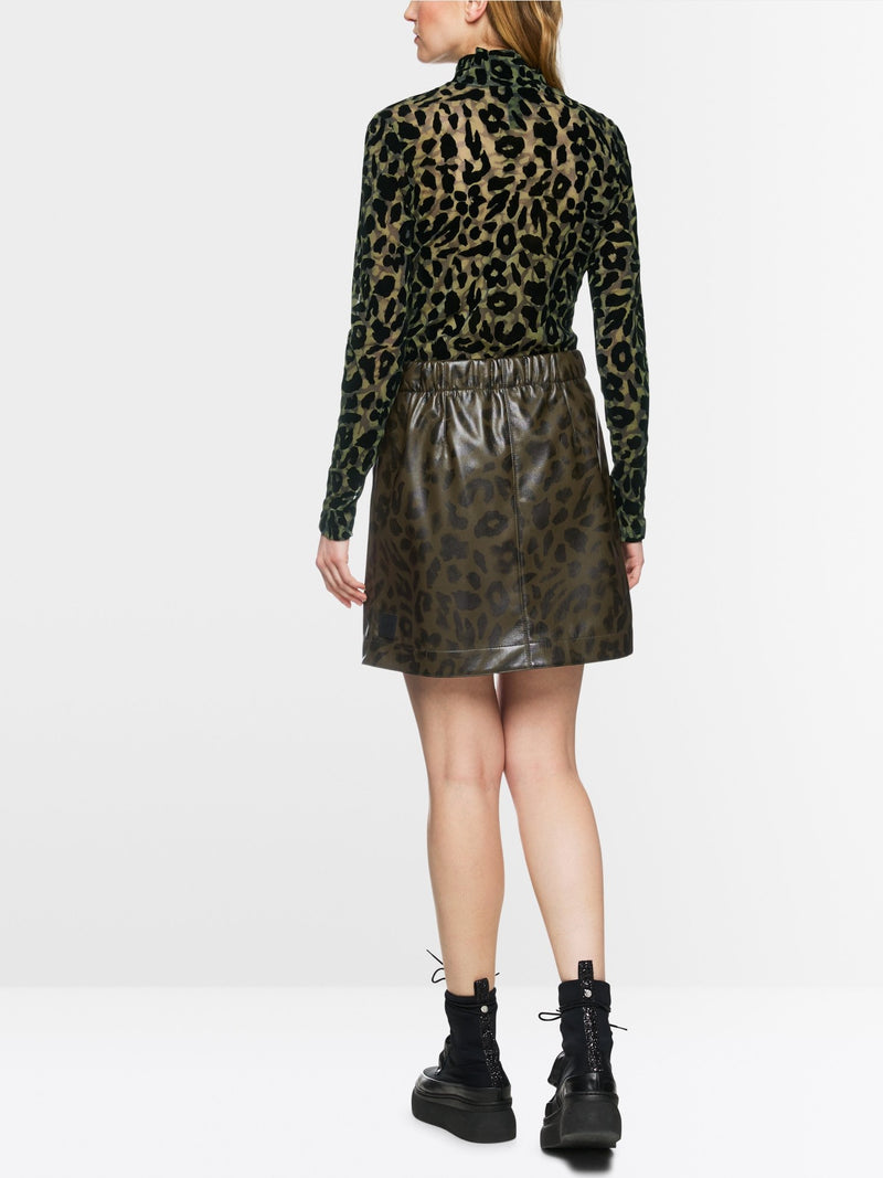 Marc Cain mesh long sleeve patterned top