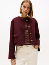 Tommy Hilfiger Wool Blend Short Jacket - Burgundy