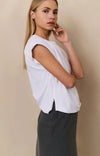 YAYA Sleeveless top with shoulder pads and pleat detail