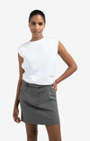 YAYA Sleeveless top with shoulder pads and pleat detail