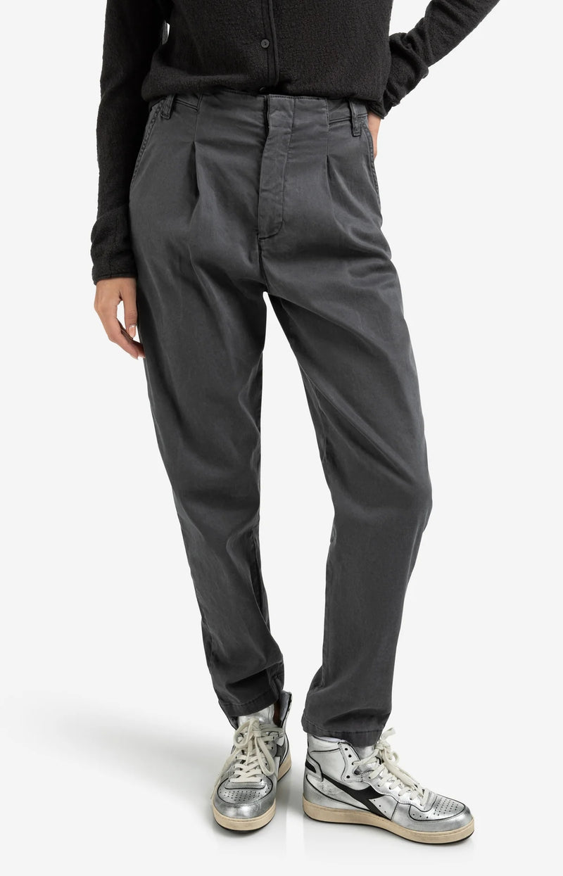 Yaya Trousers with pleats and chino pockets - Oyster Black