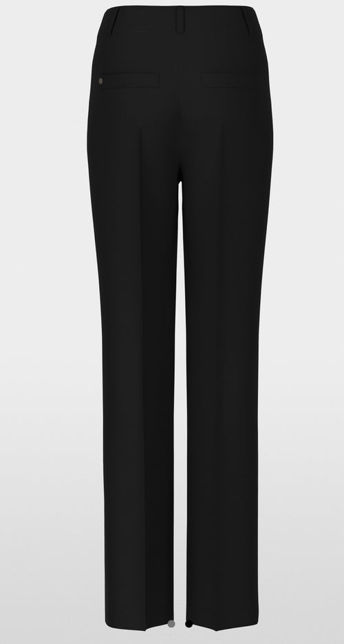 Marc Cain High-waist FAID trousers with piping - Black