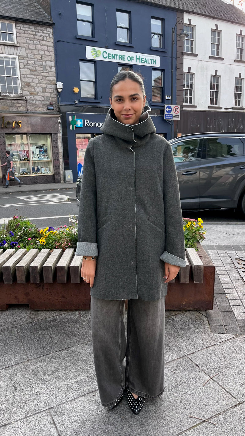 Jane Lushka Irlanda Hooy Winter Coat - Grey