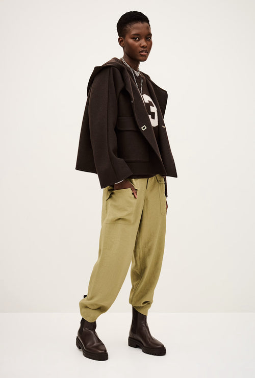 Ba&sh Veste Kove Brown Short Wool Coat