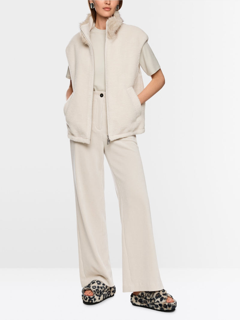 Marc Cain Cosy waistcoat with faux fur collar