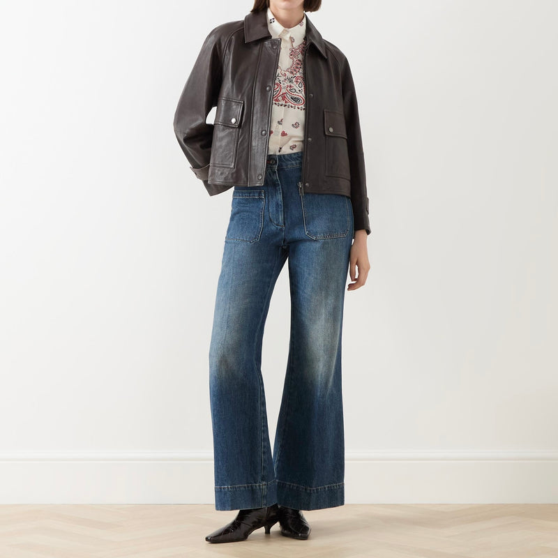 Weekend MaxMara Berbice brown Leather Jacket