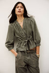 Ba&sh Olivina wrap top - KHAKI