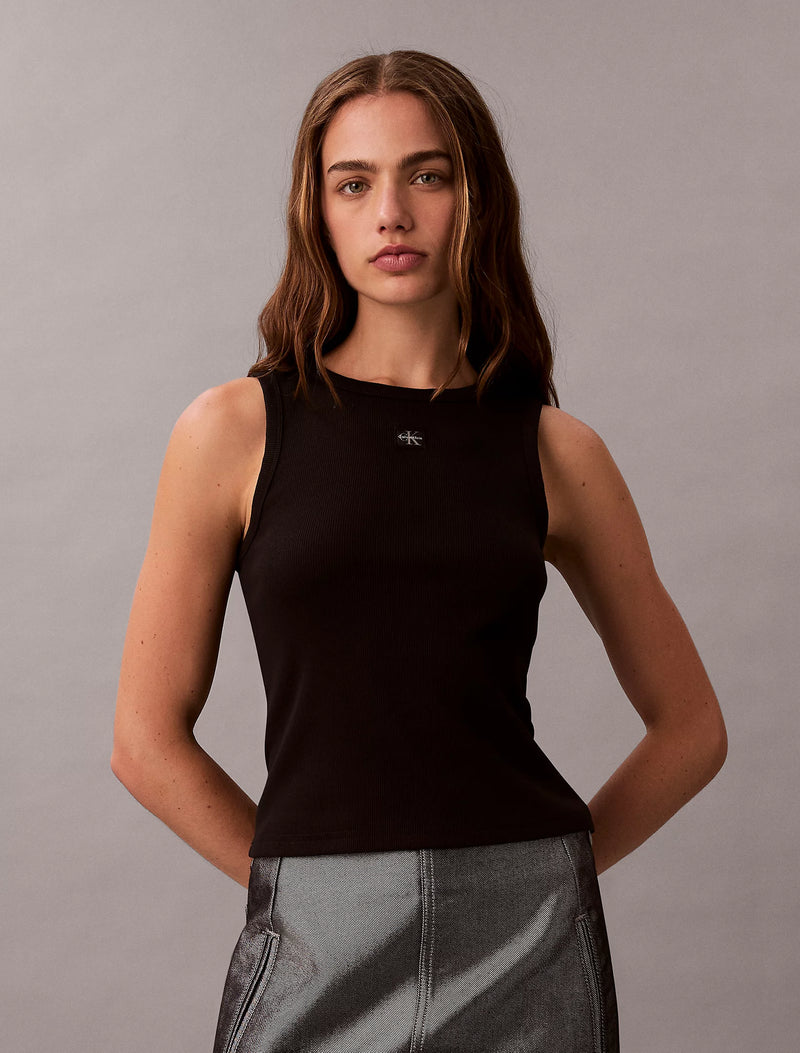 Calvin Klein Ribbed Cotton Badge Tank Top