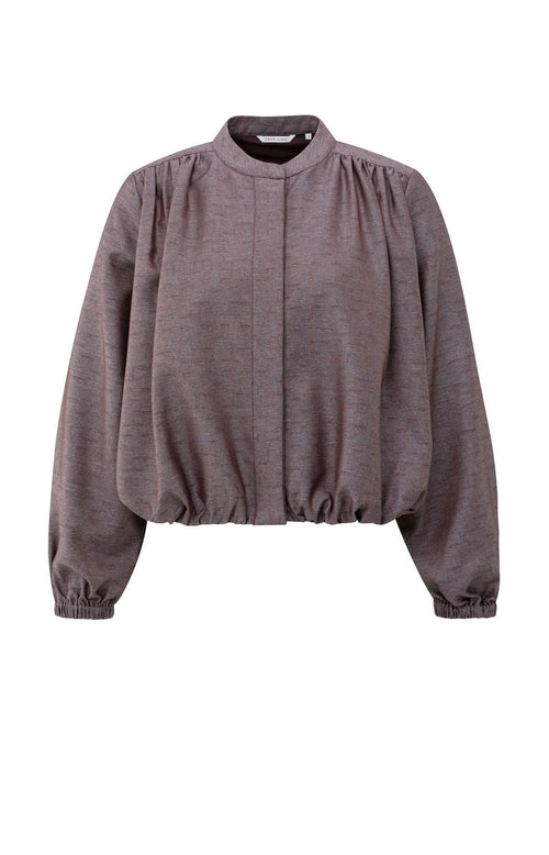Yaya Balloon- Shaped Blouse Jacket - Fudge Purple Dessin